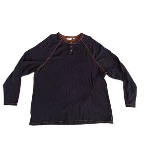 ROWM Men's 2XB Long Sleeve‎ Henley Shirt Multicolor Big & Tall
